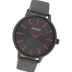 Oozoo Damen Armbanduhr Vintage Analog Leder dunkelgrau UOC10876