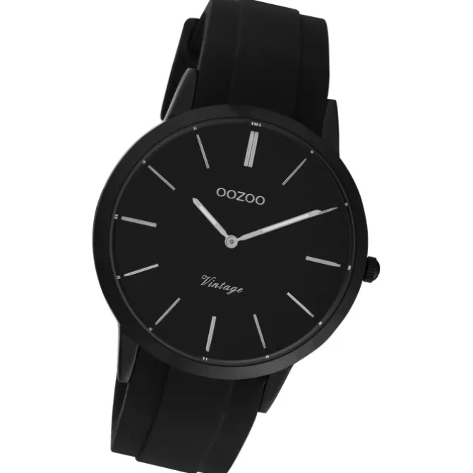 Oozoo Damen Armbanduhr Vintage Series Analog Silikon schwarz UOC20173