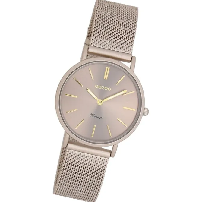Oozoo Damen Armbanduhr Vintage Series Analog Metall braun UOC20338