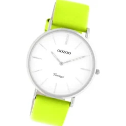 Oozoo Damen Armbanduhr Vintage Series C20300 Analog Leder gelbgrün UOC20300