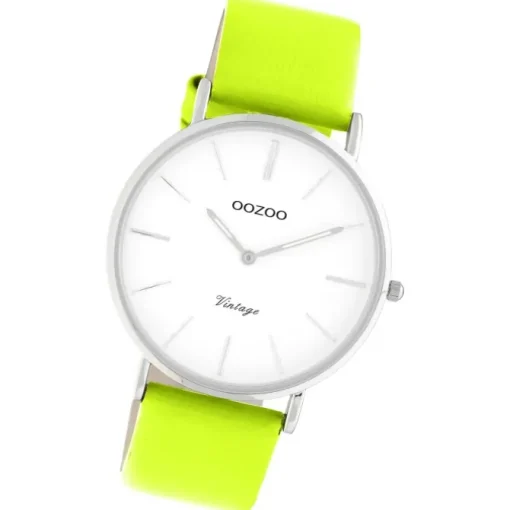 Oozoo Damen Armbanduhr Vintage Series C20300 Analog Leder gelbgrün UOC20300