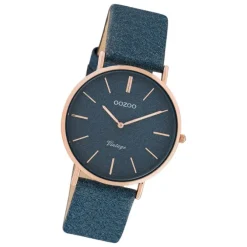 Oozoo Damen Armbanduhr Vintage Series C20203 Analog Leder dunkelblau UOC20203