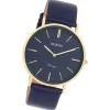 Oozoo Damen Armbanduhr Vintage Analog Leder blau UOC20329