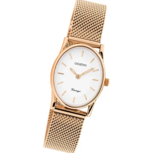 Oozoo Damen Armbanduhr Vintage Series C10969 Analog Metall Mesh rosé UOC10969
