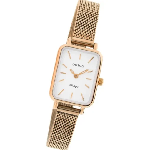 Oozoo Damen Armbanduhr Vintage Series C10977 Analog Metall Mesh rosé UOC10977
