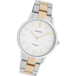 Oozoo Damen Armbanduhr Vintage Series Analog Metall silber rosegold UOC20033