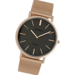 Oozoo Damen Armbanduhr Vintage Series Analog Metall rosegold UOC20091
