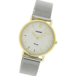 Oozoo Damen Armbanduhr Vintage Series Analog Metall silber UOC20122