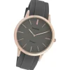 Oozoo Damen Armbanduhr Vintage Series Analog Silikon dunkelgrau UOC20172
