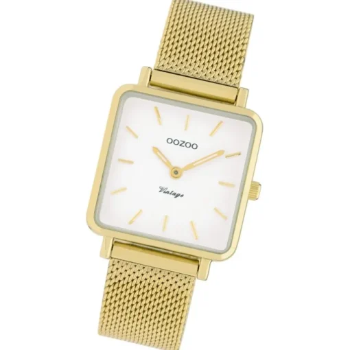 Oozoo Damen Armbanduhr Vintage Series Analog Metall gold UOC9843A