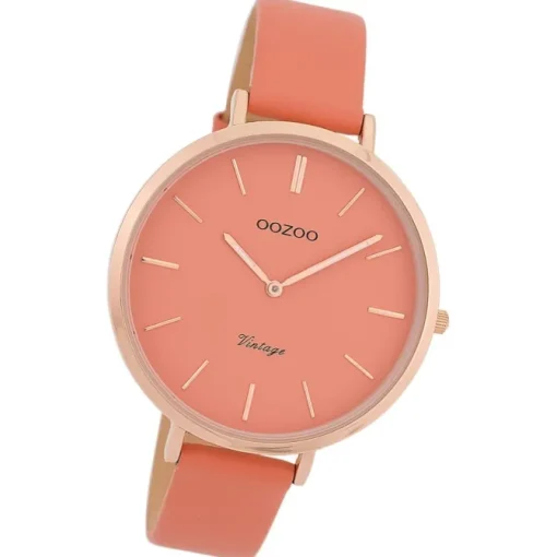 Oozoo Damen Armbanduhr Vintage Series Analog Leder rosa UOC9806A