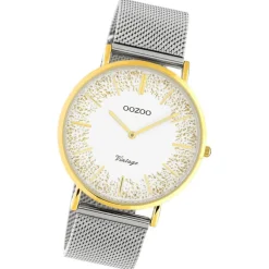 Oozoo Damen Armbanduhr Vintage C20135 Analog Edelstahl silber UOC20135