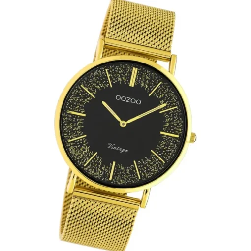 Oozoo Damen Armbanduhr Vintage C20137 Analog Edelstahl gold UOC20137
