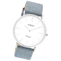 Oozoo Damen Armbanduhr Vintage C20147 Analog Leder grau UOC20147