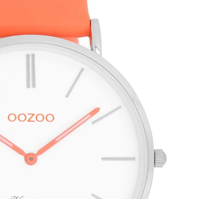 Oozoo Damen Armbanduhr Vintage Analog Leder orange UOC20313