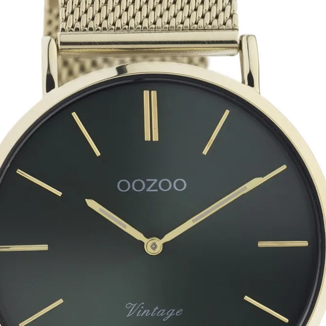 Oozoo Damen Armbanduhr Vintage Analog Metall gold UOC10872