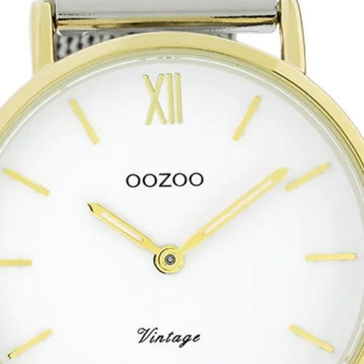 Oozoo Damen Armbanduhr Vintage Series Analog Metall silber UOC20116