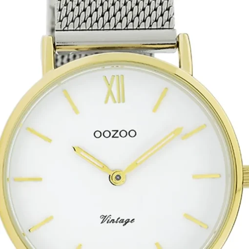 Oozoo Damen Armbanduhr Vintage Series Analog Metall silber UOC20121