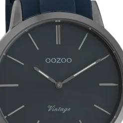 Oozoo Damen Armbanduhr Vintage Series Analog Silikon dunkelblau UOC20171