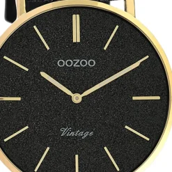 Oozoo Damen Armbanduhr Vintage Series C20204 Analog Leder schwarz UOC20204