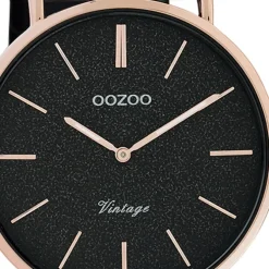 Oozoo Damen Armbanduhr Vintage Series C20209 Analog Leder schwarz UOC20209