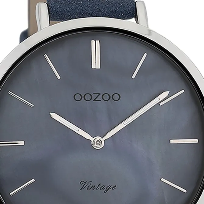 Oozoo Damen Armbanduhr Vintage Series Analog Leder blau UOC9808A