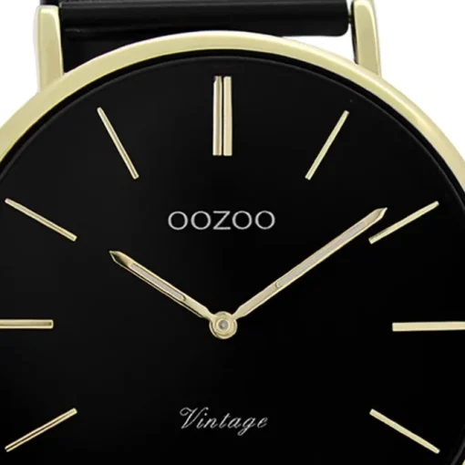 Oozoo Damen Armbanduhr Vintage Series Analog Metall schwarz UOC9893A