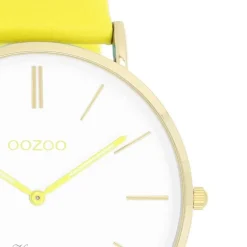 Oozoo Damen Armbanduhr Vintage Analog Leder gelb UOC20317
