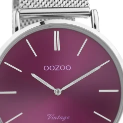 Oozoo Damen Armbanduhr Vintage Analog Metall silber UOC10870