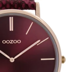Oozoo Damen Armbanduhr Vintage Analog Leder rot UOC9303A