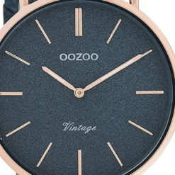 Oozoo Damen Armbanduhr Vintage Series C20203 Analog Leder dunkelblau UOC20203