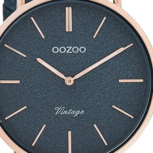 Oozoo Damen Armbanduhr Vintage Series C20203 Analog Leder dunkelblau UOC20203