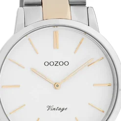 Oozoo Damen Armbanduhr Vintage Series Analog Metall silber rosegold UOC20033