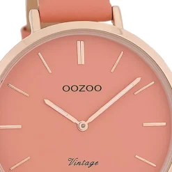 Oozoo Damen Armbanduhr Vintage Series Analog Leder rosa UOC9806A