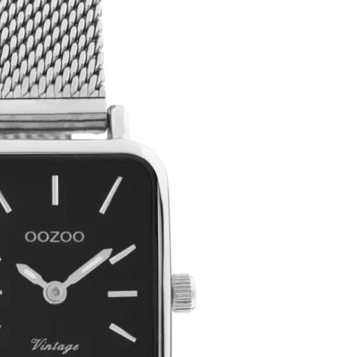 Oozoo Damen Armbanduhr Vintage Series Analog Metall Mesh silber UOC20267