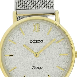 Oozoo Damen Armbanduhr Vintage Series Analog Metall silber UOC20122