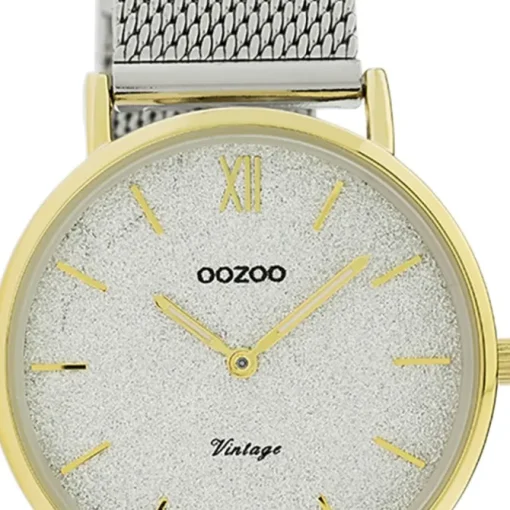 Oozoo Damen Armbanduhr Vintage Series Analog Metall silber UOC20122