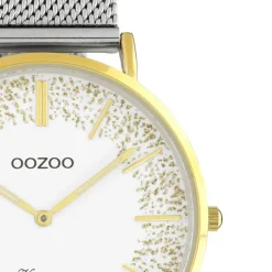 Oozoo Damen Armbanduhr Vintage C20135 Analog Edelstahl silber UOC20135