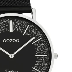 Oozoo Damen Armbanduhr Vintage C20140 Analog Edelstahl schwarz UOC20140