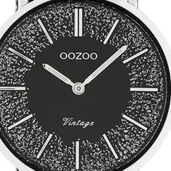 Oozoo Damen Armbanduhr Vintage C20141 Analog Edelstahl schwarz UOC20141