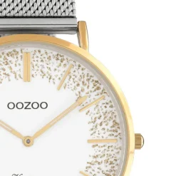 Oozoo Damen Armbanduhr Vintage C20136 Analog Edelstahl silber UOC20136
