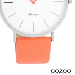 Oozoo Damen Armbanduhr Vintage Analog Leder orange UOC20313