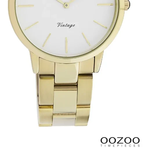Oozoo Damen Armbanduhr Vintage Series Analog Metall gold UOC20046