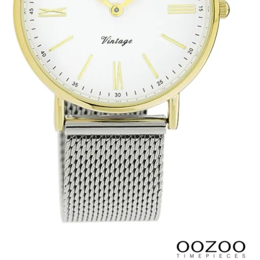 Oozoo Damen Armbanduhr Vintage Series Analog Metall silber UOC20123
