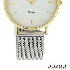 Oozoo Damen Armbanduhr Vintage Series Analog Metall silber UOC20124