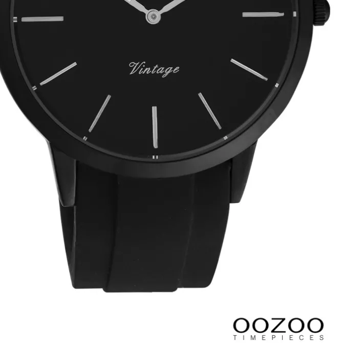 Oozoo Damen Armbanduhr Vintage Series Analog Silikon schwarz UOC20173