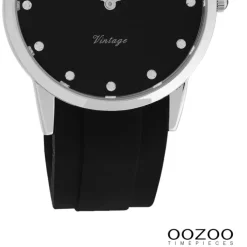 Oozoo Damen Armbanduhr Vintage Series Analog Silikon schwarz UOC20177