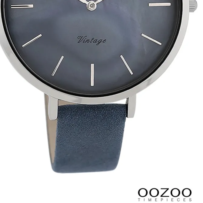 Oozoo Damen Armbanduhr Vintage Series Analog Leder blau UOC9808A