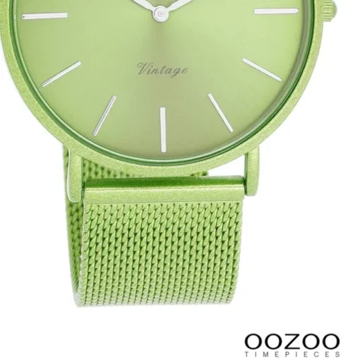Oozoo Damen Armbanduhr Vintage Analog Edelstahl grün UOC20330