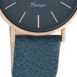 Oozoo Damen Armbanduhr Vintage Series C20203 Analog Leder dunkelblau UOC20203